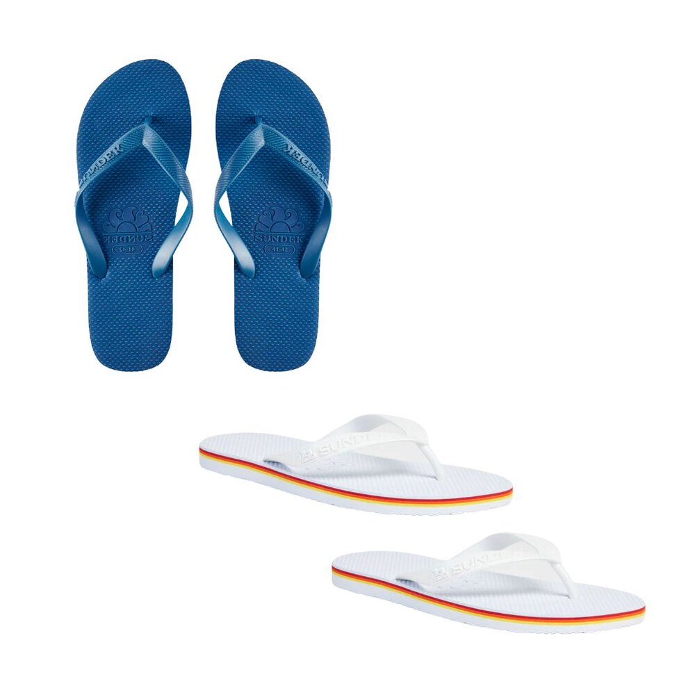 Lot of 2 - Sundek Boy BARRACUDA FLIP-FLOPS WITH RAINBOW EDGES - NWT - Size 5